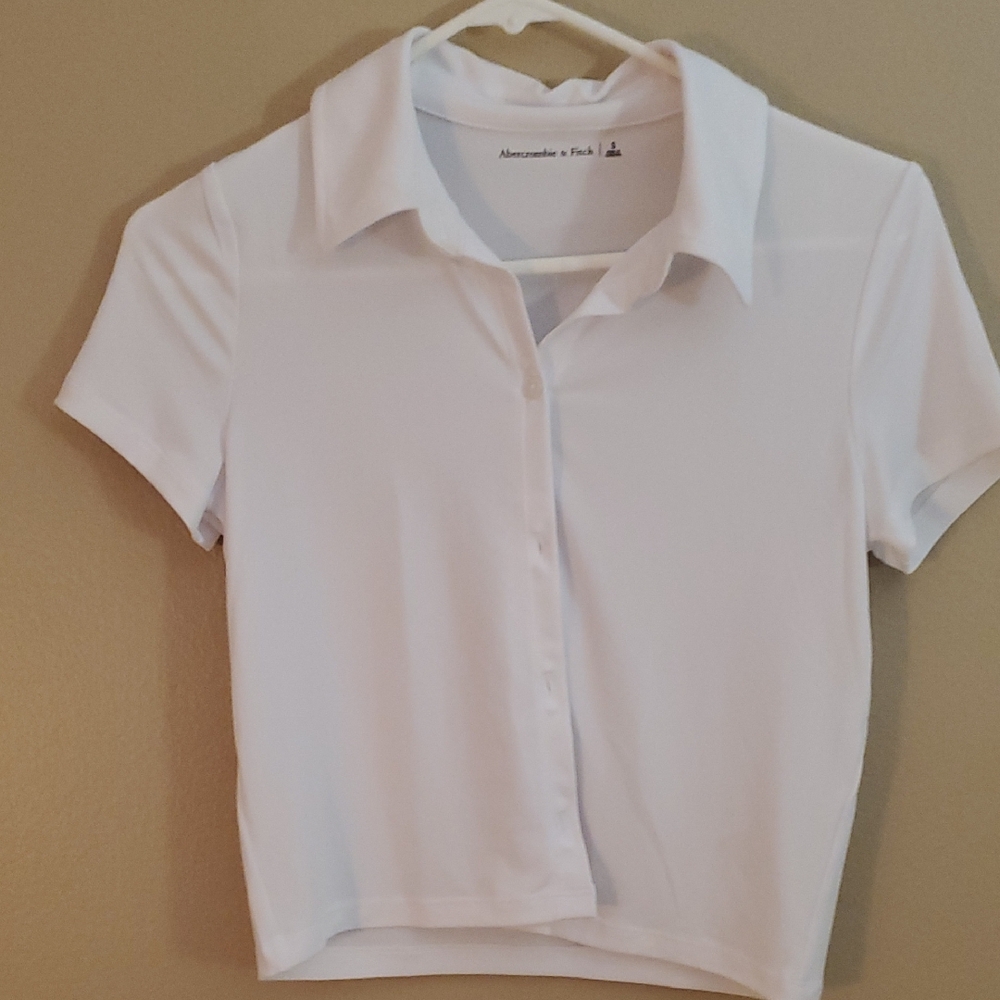 Abercrombie & Fitch White Button-Down Shirt